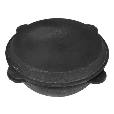 Cast iron cauldron 8 l flat bottom with a frying pan lid в Новосибирске