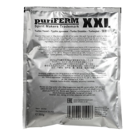 Turbo yeast alcohol "PuriFerm XXL" (350 gr) в Новосибирске