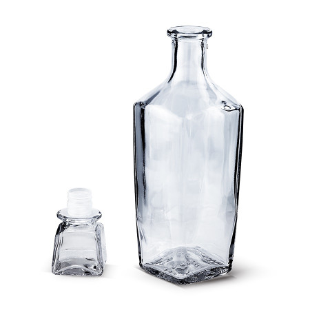 Бутылка (штоф) "Элегант" стеклянная 0,5 литра с пробкой  в Новосибирске